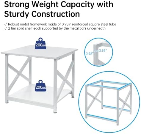 Fannova White 3D Printer Stand, Large Printer Table with Storage Shelf - Image 4