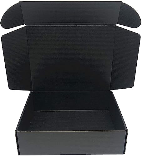 Black Cardboard Shipping Box 14.2x10x4.7" 10 Pack by NO.1987+commerce