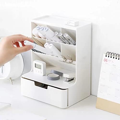 Desk Organizer with Drawer Pencil Organizer for Desk Office Organization Desktop Stationary Organizer for School Home Office Art Supplies by Saikvi