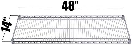 Chrome Wire Shelf |Pack of 2 Shelves| for Storage in Dry Environments | Ideal for Stores, Restaurants, Businesses and Homes (Chrome Wire Shelves, 14''W x 48''L) - Image 2