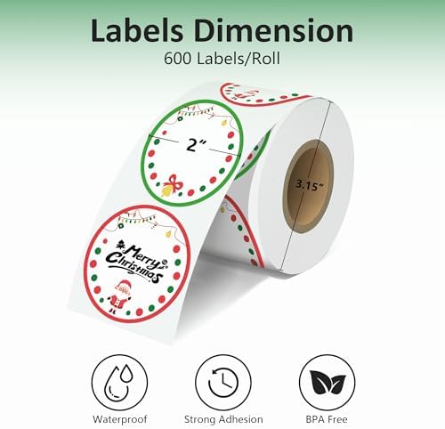JOYIT 2'' Christmas Thermal Labels - 600pcs Thermal Printer Stickers - Image 2