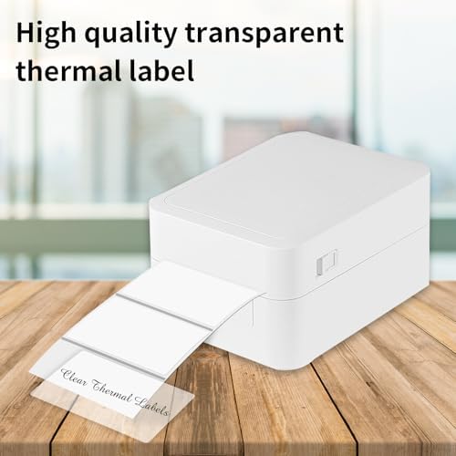 2" x 4" Transparent Thermal Label Stickers,Waterproof Thermal Printer Sticker Labels for Gift Wrapping, Self-Adhesive Name Price Tag DIY Custom Logo Design (250 pcs,Clear) - Image 4