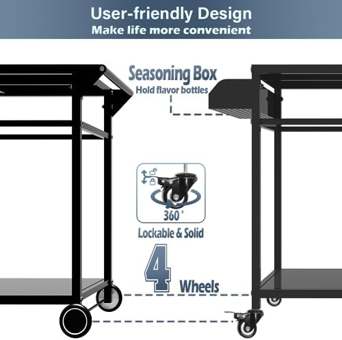 Koutemie Outdoor Grill Table Cart for Blackstone Griddle 17 Inch or 22 Inch - Image 2