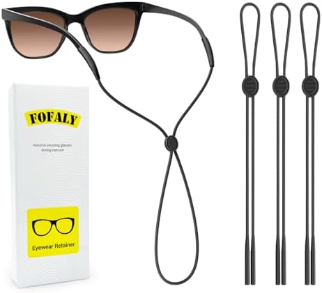 Glasses Strap 3Pcs, Adjustable Eyewear Holder Sunglasses Strap, Eyeglass Holders Around Neck, Eyewear Retainer for Sports, Glasses Chain for Women Men Kids by FOFALY
