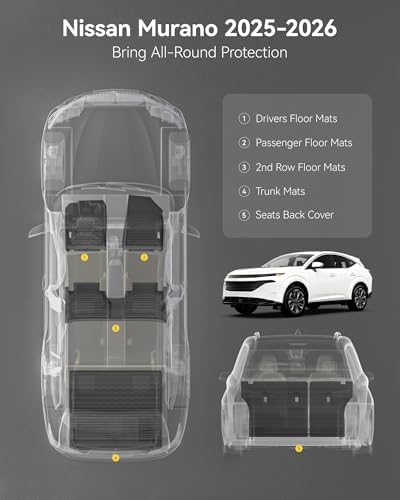 3W Floor Mats & Cargo Liner & Seatback Mats for Nissan Murano 2025 2026 - Image 2
