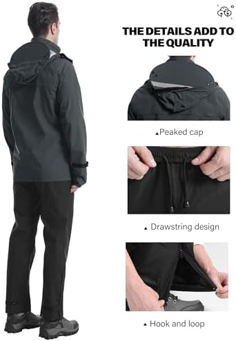 iCreek Rain Suit Waterproof Breathable Lightweight 2-Piece Rain Gear Unisex - Image 5