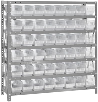 Quantum Storage Systems 1839-103CL Solid Heavy Duty 7 Shelves 48 Economy Clear Bins 39" H x 36" W x 18" D by QuantumStorageSystems