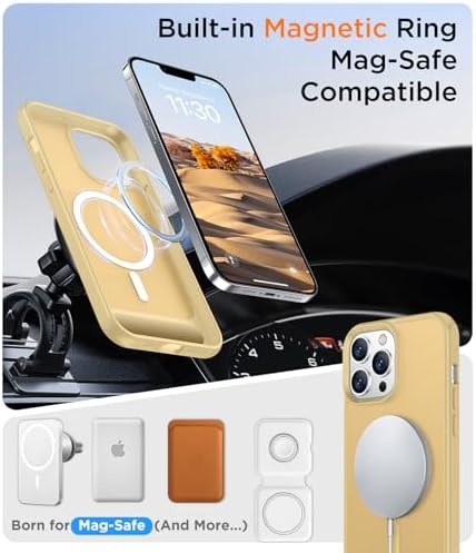 Temdan Magnetic Compatible with iPhone 13 Pro Case, [Built-in Invisible Kickstand][Compatible with MagSafe][Military Grade Shockproof] Slim Translucent Matte Phone Case for iPhone 13 Pro 6.1" - Image 5