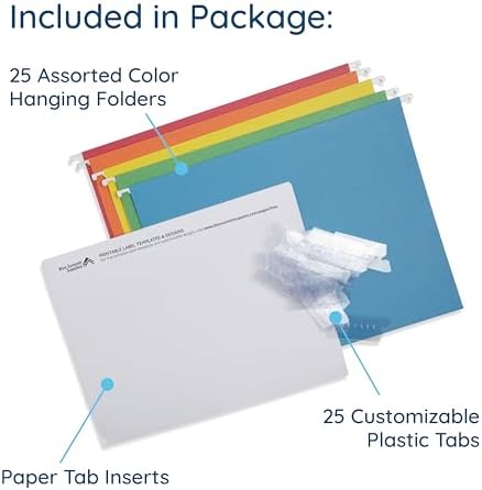 Blue Summit Supplies 25 Hanging File Folders, Letter Size, Assorted Colors - Image 4