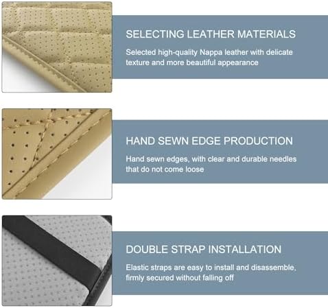 Car Center Console Cover, Leather Auto Armrest Cover with 2 Storage Bags, Universal Cars Armrest Cushion, Vehicle Interior Accessories Protector for Sedan, SUV, Truck((Beige) - Image 6