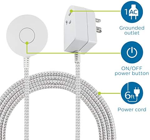 Philips Grounded On/Off Switch with Braided Cord, 6 Ft Cable, Tabletop - Image 2