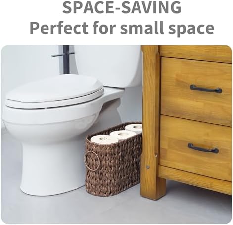 GRANNY SAYS Wicker Toilet Paper Storage, Bathroom Storage Basket, Brown - Image 7