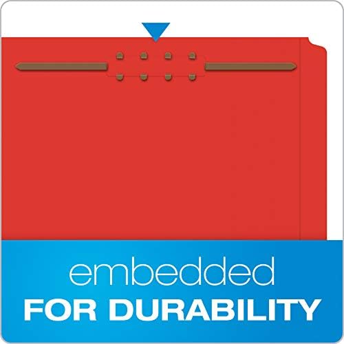 Pendaflex Fastener Folders, 2 Fasteners, Letter Size, Red, 1/3 Cut Tabs in Left, Right, Center Positions, 50 per Box (22740), Specialty (Pack of 5) - Image 3