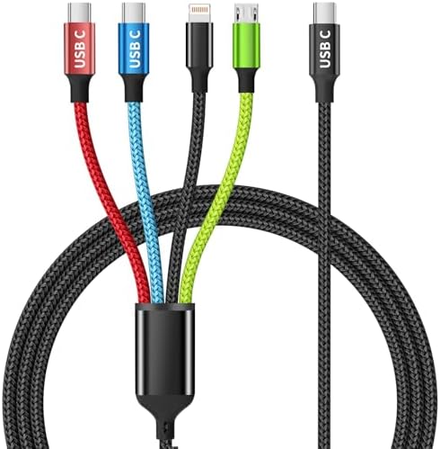 USB C Multi Charging Cable, Dual Type-C 4 in 1, 1Pack 5FT by Firsting