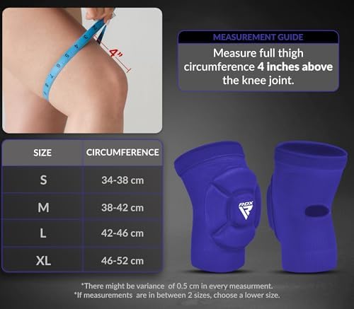 RDX Knee Pads for Work, Oeko TEX Certified, Anti-Slip Protective Thick Padded Foam Pad, Collision Avoidance Sleeves Pair, MMA Muay Thai Grappling Volleyball Football Wrestling Gardening. - Image 4