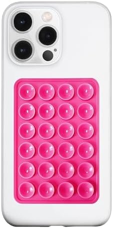LvShuLiangPin Anteel Silicone Suction Phone Case Mount, Silicon Adhesive Phone Accessory for Smartphones, Hands-Free Mirror Shower Phone Holder for Selfies, Tiktok Videos (Rose) by LvShuLiangPin