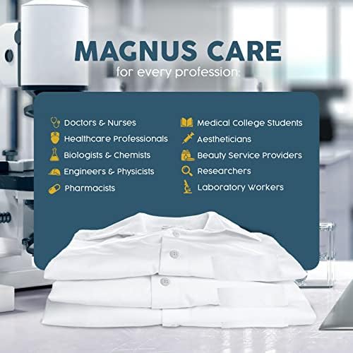 Magnus Care Professional Lab Coat for Women & Men, White Unisex Labcoat, Cotton Poly Medical Doctor Nurse Med Laboratory Coat - Image 4