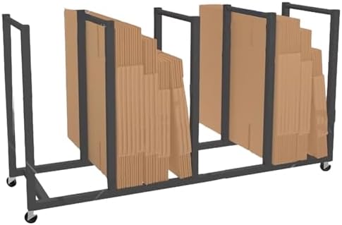 Commercial Carton Storage Rack Cartons Cart, Large Portable Cardboard Stand with Casters Wheels, for Warehouse/Shipping Station Hold Broken Down Boxes(Hold 80-110 Pcs) - Image 7