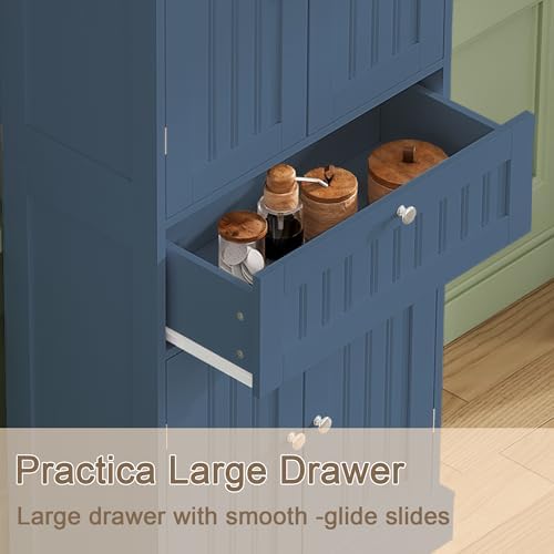 ChooChoo 51" H Bathroom Floor Cabinet with Drawer and Adjustable Shelves - Image 6