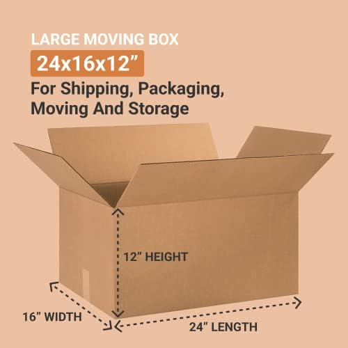 AVIDITI Shipping Boxes Large 24"L x 16"W x 12"H, Moving and Storage - Image 2