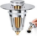 Universal Bathroom Sink Stopper, for 1.1-1.5 Inch Bullet Core Push Type Basin Pop Up Drain Filter, Bathtub Converter Sink Drain Strainer Plug No Overflow with Basket Hair Catcher by DZOFXMI