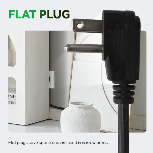 EP 15 Ft Heavy Duty Appliance Extension Cord,14 AWG 3-Prong Flat Plug Black - Image 3