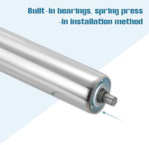 MECCANIXITY Stainless Steel Conveyor Roller 2" Diameter 8" Length Gravity Transmission Replacement Part Galvanized End (Silver) - Image 4