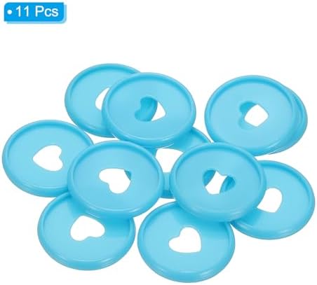 PATIKIL 28mm Plastic Book Binding Discs, 11 Pack Discbound Expansion Discs Heart Binder Rings for DIY Notebook Planner, Blue - Image 3