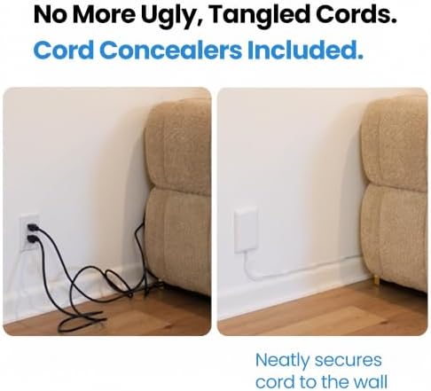 Sleek Socket Original & Patented Ultra-Thin Outlet Concealer with Cord Concealer Kit, Flat Extension Cord with Multi Outlets Power Strip, Ideal for Home Improvement, Hide Bulky and Messy Cords - Image 4