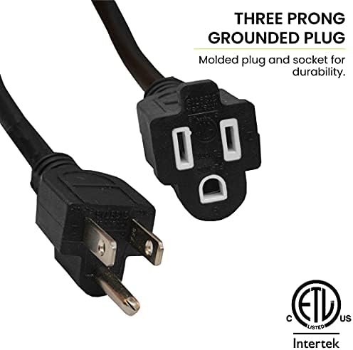 Power By GoGreen Go Green Power Inc. 16/3 50ft Black Outdoor Extension Cord - Durable, Heavy Duty, Moisture Resistant - Ideal for Tools & Equipment - GG-13750BK (Pack of 12) - Image 4