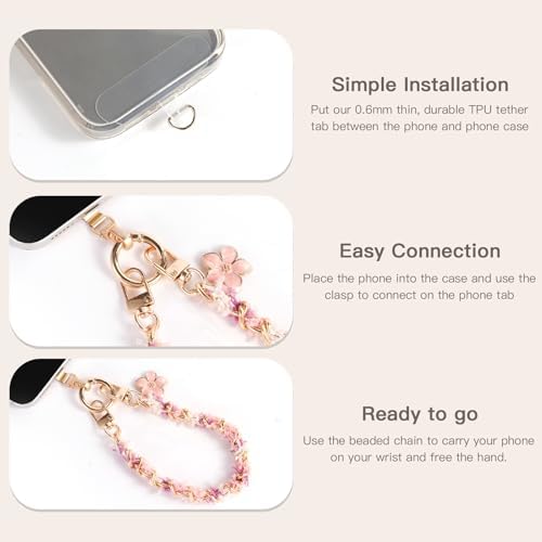 Long Pond Designer Cell Phone Wrist Strap, Anti-Lost Lanyard Wristlet Charm for iPhone 17 Pro Max&Most Cellphones, Detachable Bracelet - Image 5
