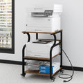 Natwind 3 Tier Large Printer Stand, 24"x20", with Charging Station,Retro by Natwind