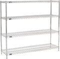 Nexel 18" x 60" x 54", 4 Tier Adjustable Wire Shelving Unit, NSF Listed Commercial Storage Rack, Chrome Finish, leveling feet by Nexel