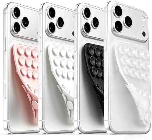(4 Pack) Double Sided Silicone Suction Cup Phone Case Mount, Combination A by Mnyatr