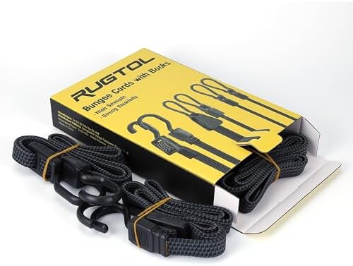 Bungee Cords with Hooks Heavy Duty, Flat Adjustable Bungee Cords with Hooks 40 Inch, Rubber Black Bungee Straps with Buckle Hooks for Outdoor, Camping, Tarps, Bike Rack, Tent, Truck, 4 Pack - Image 6