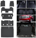 Floor Mats for Chevy Tahoe & GMC Yukon (Not XL) 2015-2020 & Trunk Mat & Backrest Mat TPE All Weather Protection Floor Liner & Cargo Liners Accessories by WAYIDSS