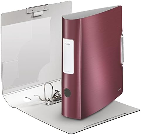 Leitz Lever Arch File, Garnet red, A4, Curved Spine 8.2 cm Width, Elastic Fastening, Light polyfoam, Style Range, 11080028 - Image 2