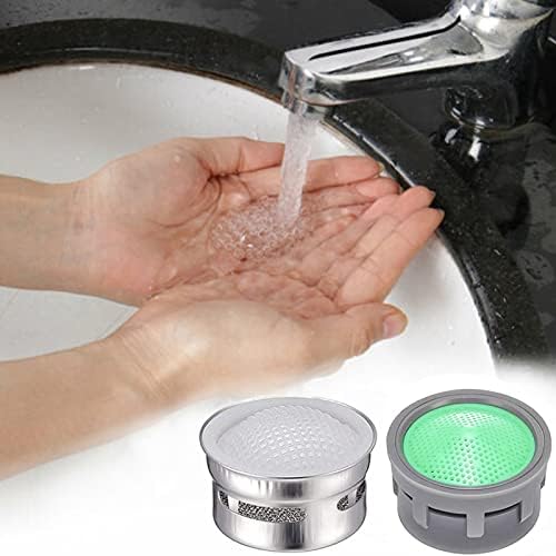 20 Sets of Faucet Aerators with Gaskets 2.2 GPM Plug-in Restrictor Replacement Parts for Bathroom or Kitchen Plug-in Aerators (stainless Steel and Green) - Image 6