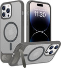 Temdan Magnetic Compatible with iPhone 14 Pro Max Case, [Built-in Invisible Kickstand][Compatible with MagSafe] [Military Grade Shockproof] Slim Translucent Matte Phone Case for iPhone 14 Pro Max 6.7" by Temdan
