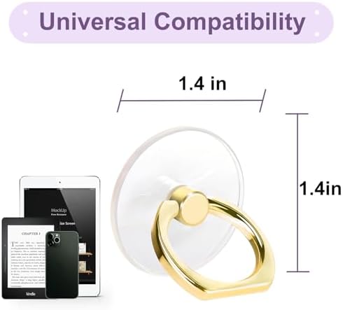 4 Pack Jsoerpay Cell Phone Ring Holder, Silver+Black+Rose Gold+Gold - Image 4
