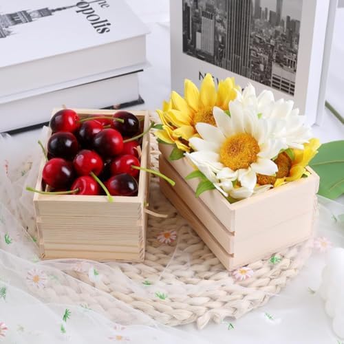 GRETJOB 6PCS 5" Wooden Crates, Small Wooden Crates for Crafts - Image 4