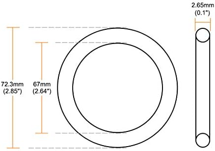 uxcell Nitrile Rubber O-Rings 72.3mm OD 67mm ID 2.65mm Width, Metric Nitrile Rubber Sealing Gasket, Pack of 5 - Image 3