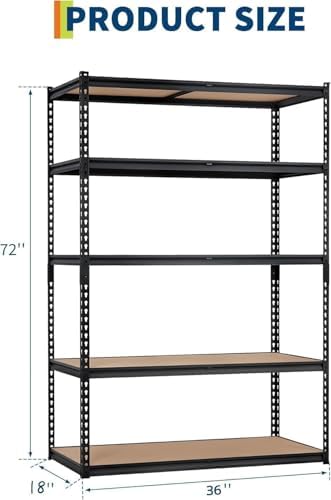 OUTLANE 5 Tier Garage Shelving Heavy Duty,2000 LBS Adjustable Rack Shelf - Image 3