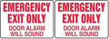 Accuform MEXT591VS Adhesive Vinyl Safety Sign, Legend "Emergency EXIT ONLY Door Alarm Will Sound", 7" x 10", Red on White (Pack of 2) by Accuform