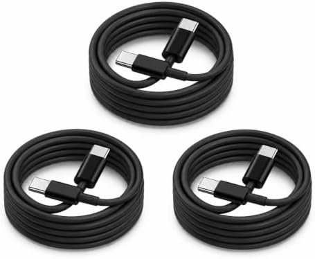 chcela 60W USB C to C Cable 3 Pack 6FT PD 3.0 Fast Charging Cord -Black by chcela