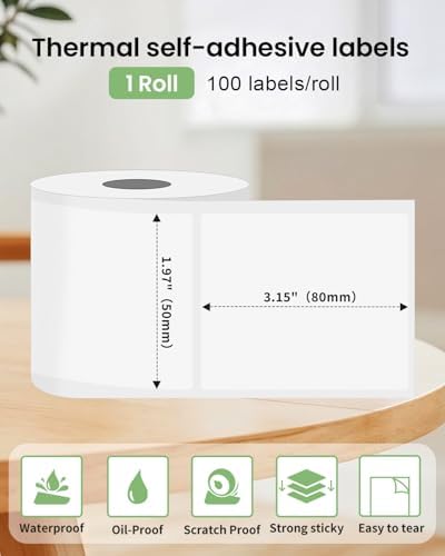 Phomemo Frosted Thermal Labels, 1.97"x3.15", for M110/M100/M220, 90 PCS - Image 2