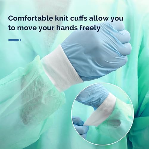 JMU 10 Pack Disposable Isolation Gowns Set PPE Gowns with Knitted Cuffs - Image 3