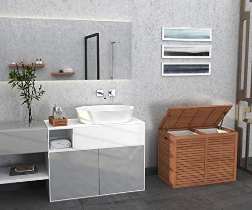 The Original Spa Double Teak Laundry or Storage Hamper - Image 3