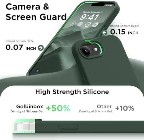 GolbinBox Magnetic for iPhone 17e/16e Case, Silicone Cover, Army Green - Image 6