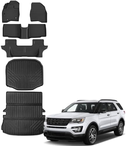 AUXKO Floor Mats Cargo+Backrest+Under Trunk Mat for Ford Explorer 2015-2019 by AUXKO
